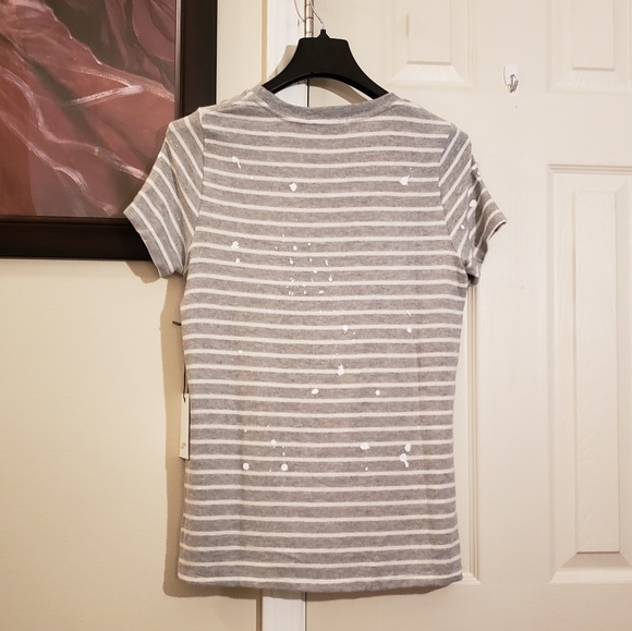 Hye Park & Lune Soft Comfy Paint Splashed Striped Top - Picture 4 of 7